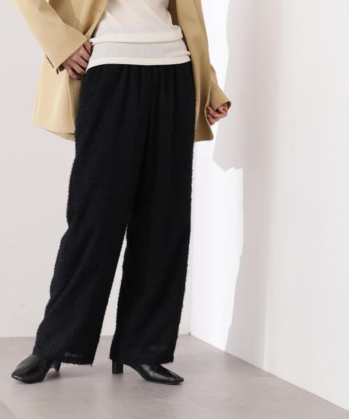 N.(N. Natural Beauty Basic)(エヌエヌナチュラルビューティーベーシック)の「【PS/低身長サイズ】フェザータッチワイドパンツ(その他パンツ・レディース・オフホワイト/ブラック・MEDIUM/P/S)」の2枚目の写真