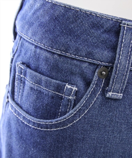 clear（クリア）の「【低身長用サイズ有】サイドスリットスラブワイドデニムパンツ［大人 カジュアル 着回し力抜群］（その他パンツ・レディース・ブルー/ネイビー・PS/S/M）」の8枚目の写真