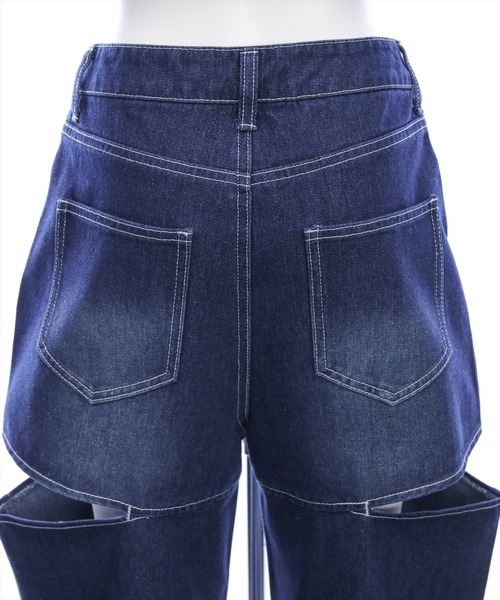 clear（クリア）の「【低身長用サイズ有】サイドスリットスラブワイドデニムパンツ［大人 カジュアル 着回し力抜群］（その他パンツ・レディース・ブルー/ネイビー・PS/S/M）」の16枚目の写真