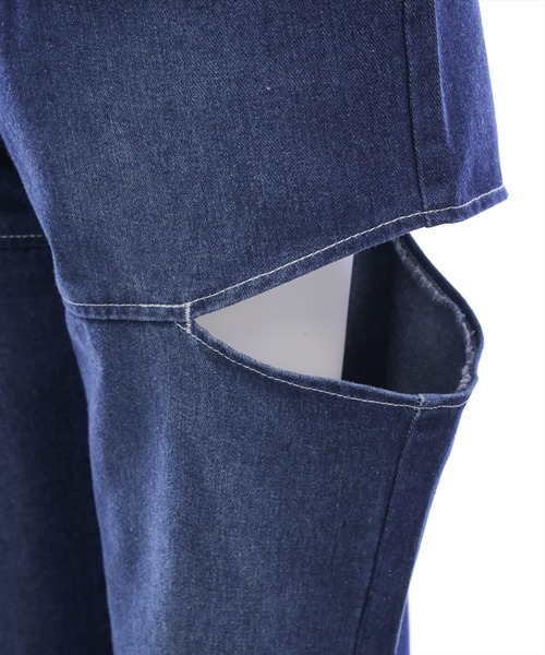 clear（クリア）の「【低身長用サイズ有】サイドスリットスラブワイドデニムパンツ［大人 カジュアル 着回し力抜群］（その他パンツ・レディース・ブルー/ネイビー・PS/S/M）」の18枚目の写真