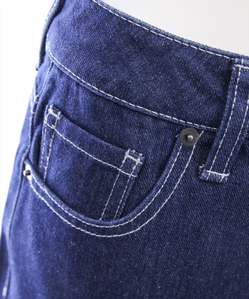clear（クリア）の「【低身長用サイズ有】サイドスリットスラブワイドデニムパンツ［大人 カジュアル 着回し力抜群］（その他パンツ・レディース・ブルー/ネイビー・PS/S/M）」の9枚目の写真