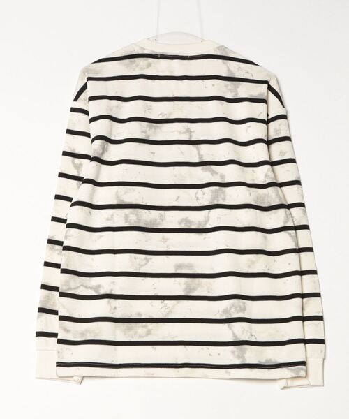 BENUSTA(ベヌスタ)の「A'GEM/9 × .kom 『BENUSTA /ベヌスタ』Washed Border Henley Neck Long Sleeve /ウォッシュドボーダーヘンリーネックロングスリーブ(Tシャツ/カットソー・メンズ・ベージュ/ブラック・XL/L)」の10枚目の写真