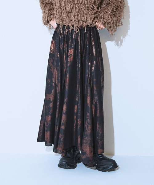 JEANASIS（ジーナシス）の「【選べる着丈】グリッターイレヘムスカート/604741（スカート・レディース・ホワイト/ブラック系その他/ブラック/ブラウン系その他/シルバー・FREE/SMALL）」の4枚目の写真