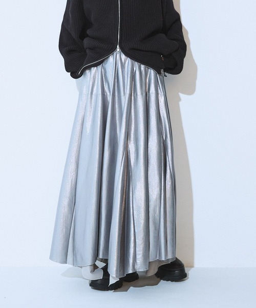 JEANASIS（ジーナシス）の「【選べる着丈】グリッターイレヘムスカート/604741（スカート・レディース・ホワイト/ブラック系その他/ブラック/ブラウン系その他/シルバー・FREE/SMALL）」の5枚目の写真