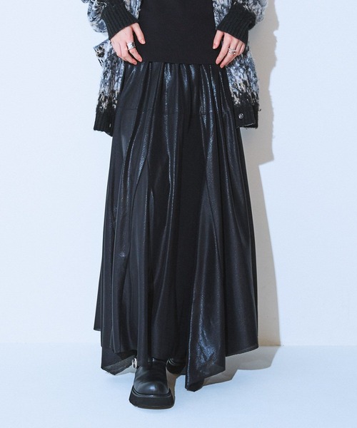 JEANASIS（ジーナシス）の「【選べる着丈】グリッターイレヘムスカート/604741（スカート・レディース・ホワイト/ブラック系その他/ブラック/ブラウン系その他/シルバー・FREE/SMALL）」の3枚目の写真