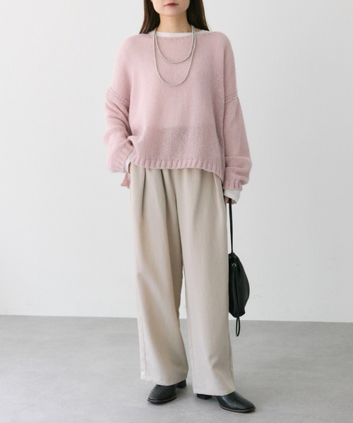 PUAL CE CIN（ピュアルセシン）の「3Gドロップ天竺ニットプルオーバー（ニット/セーター・レディース・ピンク/ライトグレー/ネイビー/ベージュ/ブルー・FREE）」の18枚目の写真