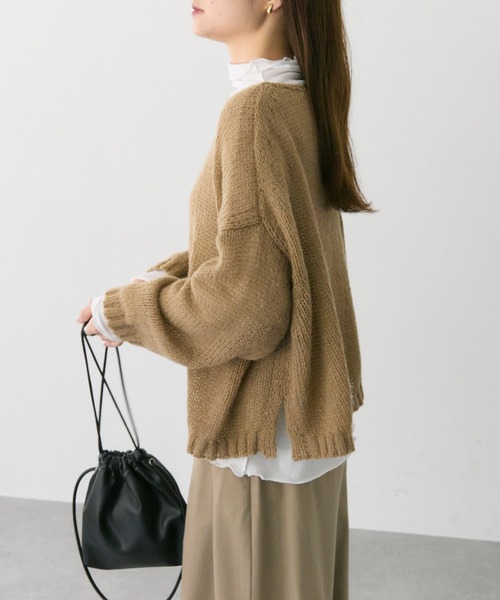 PUAL CE CIN（ピュアルセシン）の「3Gドロップ天竺ニットプルオーバー（ニット/セーター・レディース・ピンク/ライトグレー/ネイビー/ベージュ/ブルー・FREE）」の20枚目の写真