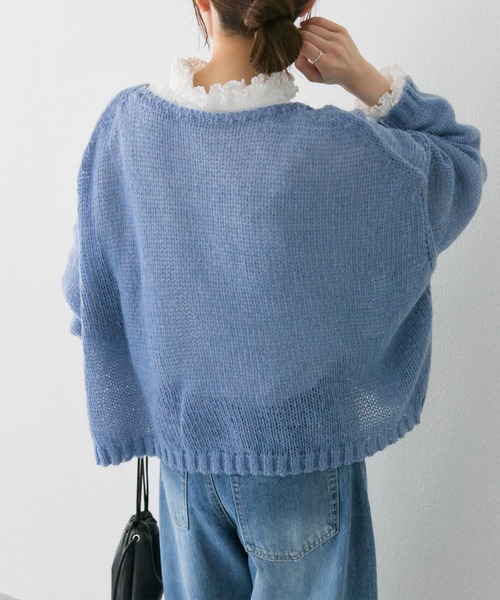 PUAL CE CIN（ピュアルセシン）の「3Gドロップ天竺ニットプルオーバー（ニット/セーター・レディース・ピンク/ライトグレー/ネイビー/ベージュ/ブルー・FREE）」の10枚目の写真