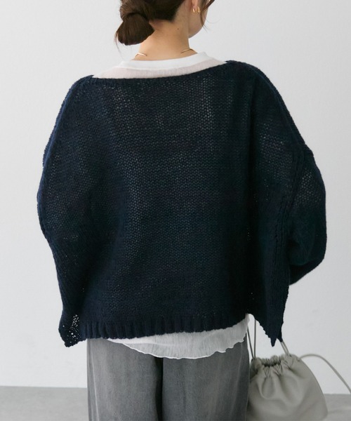 PUAL CE CIN（ピュアルセシン）の「3Gドロップ天竺ニットプルオーバー（ニット/セーター・レディース・ピンク/ライトグレー/ネイビー/ベージュ/ブルー・FREE）」の8枚目の写真