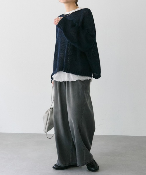 PUAL CE CIN（ピュアルセシン）の「3Gドロップ天竺ニットプルオーバー（ニット/セーター・レディース・ピンク/ライトグレー/ネイビー/ベージュ/ブルー・FREE）」の11枚目の写真