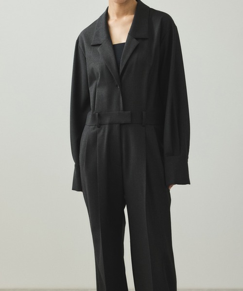 EMOELLE】テーラードリラクシーオールインワン（つなぎ/オールインワン