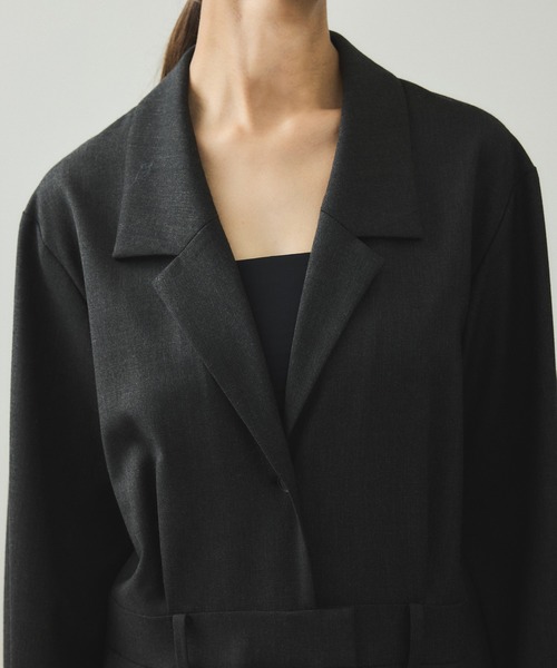 ADAM ET ROPE'（アダムエロペ）の「【EMOELLE】テーラードリラクシーオールインワン（つなぎ/オールインワン・レディース・チャコールグレー/ベージュ系その他2・36/38）」の11枚目の写真