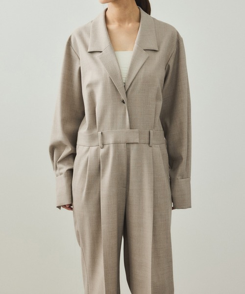 ADAM ET ROPE'（アダムエロペ）の「【EMOELLE】テーラードリラクシーオールインワン（つなぎ/オールインワン・レディース・チャコールグレー/ベージュ系その他2・36/38）」の14枚目の写真