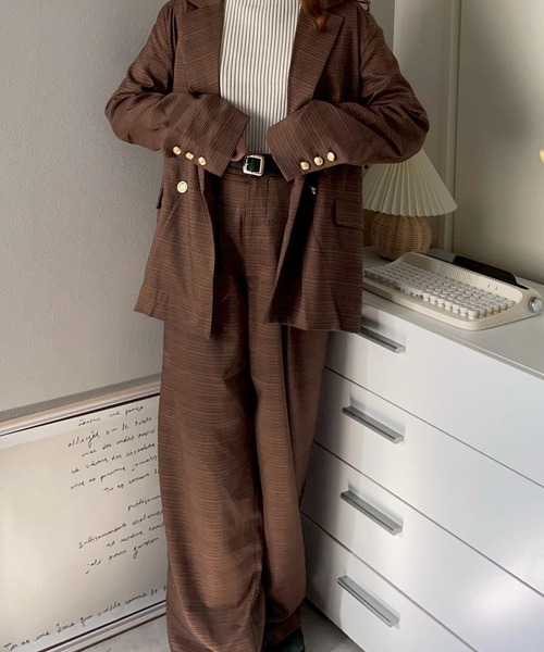 merrylatte（メリーラテ）の「タックチェックワイドパンツ【NOUA】（その他パンツ・レディース・ブラウン・FREE）」の19枚目の写真