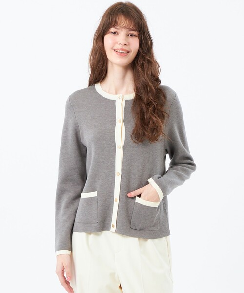 MACKINTOSH PHILOSOPHY（ﾏｯｷﾝﾄｯｼｭ ﾌｨﾛｿﾌｨｰ）の「【ROYTON（ロイトン）】 HEAT KNIT（カーディガン/ボレロ・レディース・ブラック/ダークネイビー/チャコールグレー・38）」の2枚目の写真