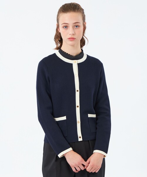 MACKINTOSH PHILOSOPHY（ﾏｯｷﾝﾄｯｼｭ ﾌｨﾛｿﾌｨｰ）の「【ROYTON（ロイトン）】 HEAT KNIT（カーディガン/ボレロ・レディース・ブラック/ダークネイビー/チャコールグレー・38）」の3枚目の写真