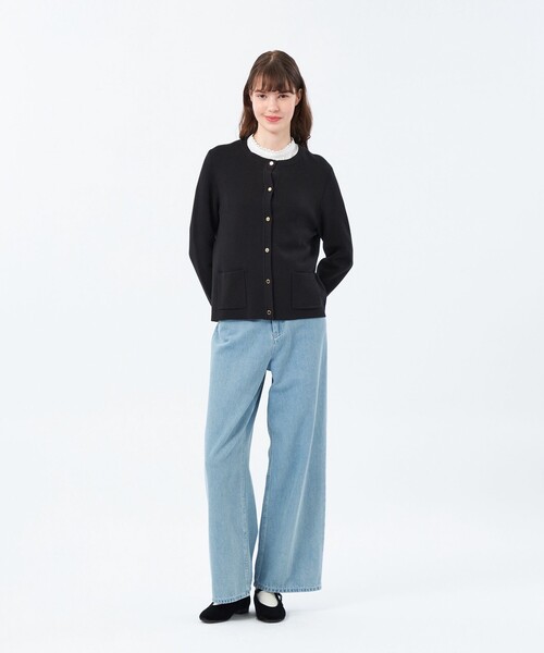 MACKINTOSH PHILOSOPHY（ﾏｯｷﾝﾄｯｼｭ ﾌｨﾛｿﾌｨｰ）の「【ROYTON（ロイトン）】 HEAT KNIT（カーディガン/ボレロ・レディース・ブラック/ダークネイビー/チャコールグレー・38）」の5枚目の写真