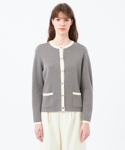 MACKINTOSH PHILOSOPHY（ﾏｯｷﾝﾄｯｼｭ ﾌｨﾛｿﾌｨｰ）の「【ROYTON（ロイトン）】 HEAT KNIT（カーディガン/ボレロ・レディース・ブラック/ダークネイビー/チャコールグレー・38）」の7枚目の写真