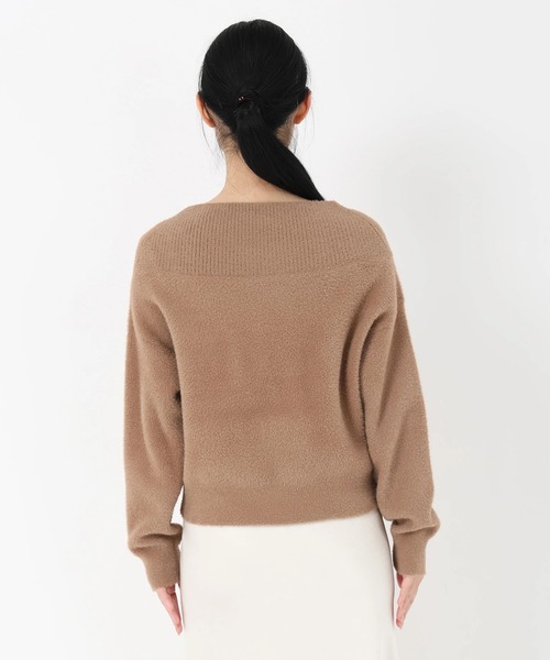 STRAWBERRY-FIELDS(ストロベリーフィールズ)の「ミニシャギー_前後2WAYシャギーニット(ニット/セーター・レディース・グレー/キナリ/モカ・2)」の8枚目の写真