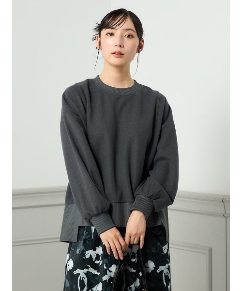 HARUYAMA(ハルヤマ)の「【WEB限定】起毛合わせネックブラウス FURRY(シャツ/ブラウス・レディース・カーキ/ブラック/ブルー/オフホワイト・F)」の2枚目の写真