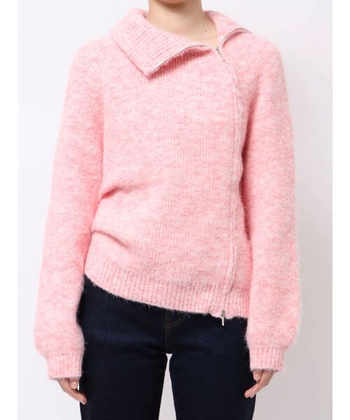 MERCURYDUO(マーキュリーデュオ)の「アシメZIPオーバーニット(ニット/セーター・レディース・ブラウン/ピンク/オフホワイト・FREE)」の12枚目の写真
