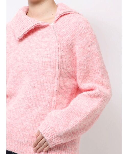 MERCURYDUO(マーキュリーデュオ)の「アシメZIPオーバーニット(ニット/セーター・レディース・ブラウン/ピンク/オフホワイト・FREE)」の16枚目の写真