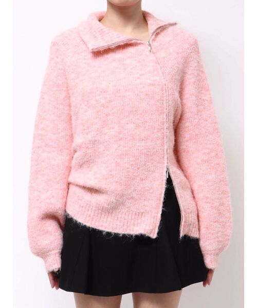 MERCURYDUO(マーキュリーデュオ)の「アシメZIPオーバーニット(ニット/セーター・レディース・ブラウン/ピンク/オフホワイト・FREE)」の19枚目の写真