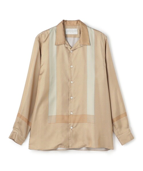 TOMORROWLAND （トゥモローランド）の「シルクツイル パネルプリント オープンカラーシャツ（シャツ/ブラウス・メンズ・ベージュ系その他/ブルー系その他・L/S/M）」の2枚目の写真