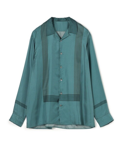 セール】シルクツイル パネルプリント オープンカラーシャツ（シャツ