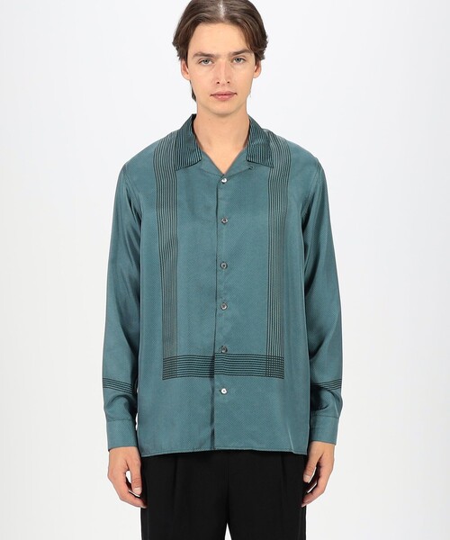 TOMORROWLAND （トゥモローランド）の「シルクツイル パネルプリント オープンカラーシャツ（シャツ/ブラウス・メンズ・ベージュ系その他/ブルー系その他・L/S/M）」の4枚目の写真