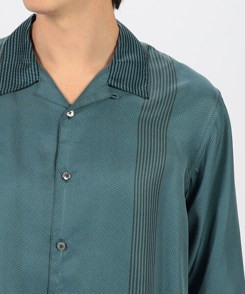 TOMORROWLAND （トゥモローランド）の「シルクツイル パネルプリント オープンカラーシャツ（シャツ/ブラウス・メンズ・ベージュ系その他/ブルー系その他・L/S/M）」の7枚目の写真