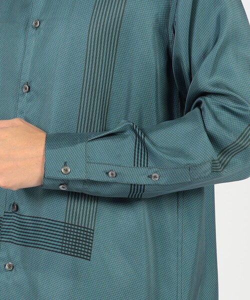 TOMORROWLAND （トゥモローランド）の「シルクツイル パネルプリント オープンカラーシャツ（シャツ/ブラウス・メンズ・ベージュ系その他/ブルー系その他・L/S/M）」の8枚目の写真