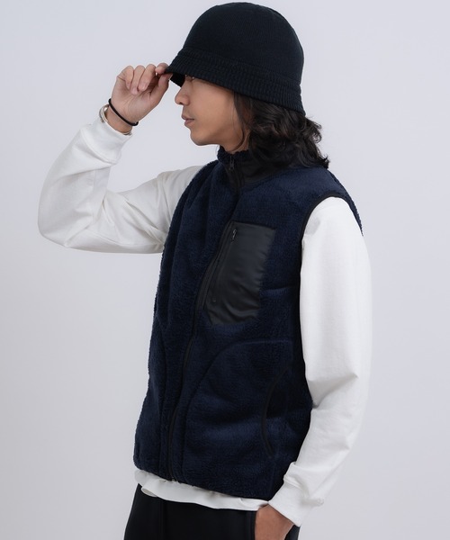 improves（インプローブス）の「スタンドカラー 防風 ボアベスト（ベスト・メンズ・ネイビー/カーキ・XX-LARGE/X-LARGE/LARGE/MEDIUM）」の7枚目の写真