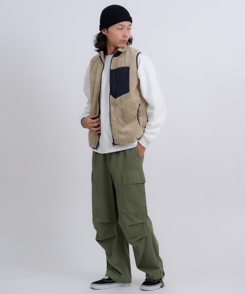 improves（インプローブス）の「スタンドカラー 防風 ボアベスト（ベスト・メンズ・ネイビー/カーキ・XX-LARGE/X-LARGE/LARGE/MEDIUM）」の6枚目の写真