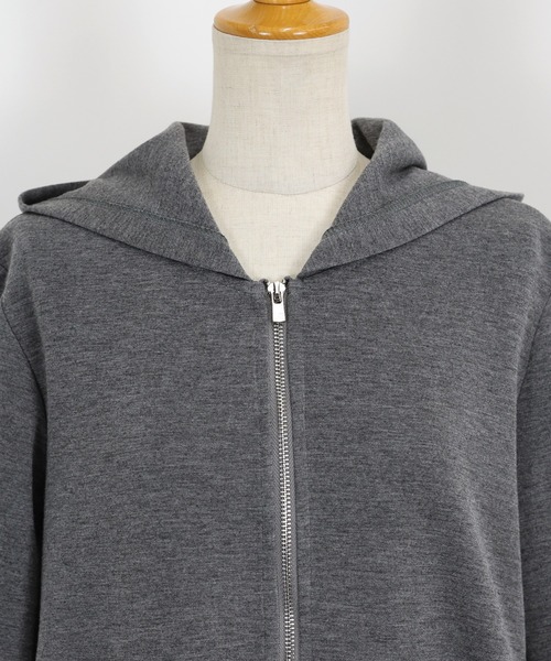BLUEEAST(ブルーイースト)の「ペプラムジップパーカー(パーカー・レディース・グレー/ブラック・MEDIUM)」の18枚目の写真