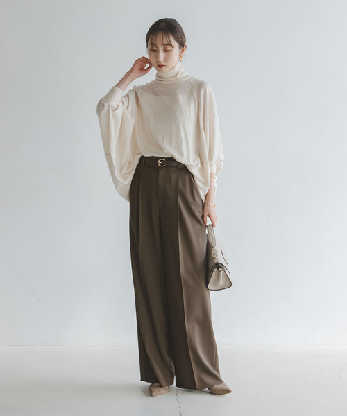 追加》エステルツイルストレッチスラックスパンツ（スラックス