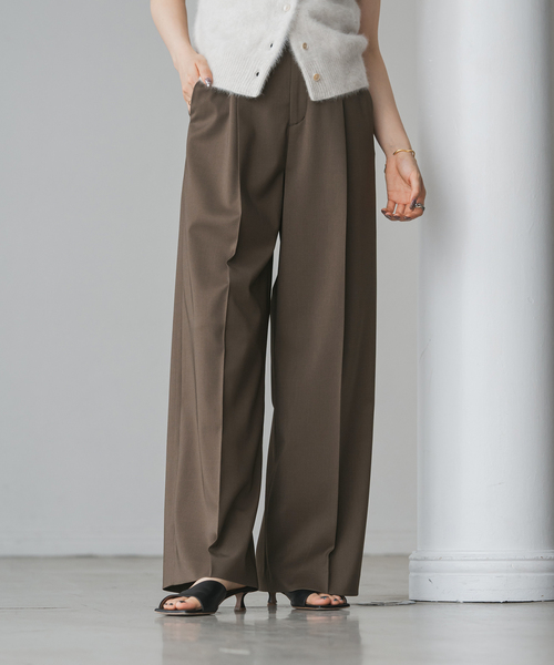 追加》エステルツイルストレッチスラックスパンツ（スラックス