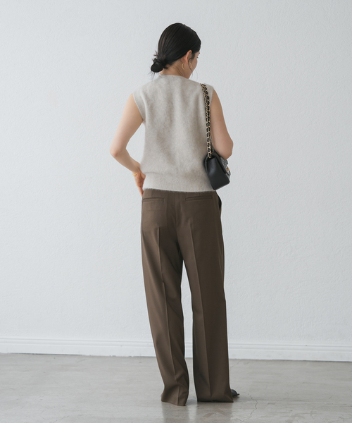 追加》エステルツイルストレッチスラックスパンツ（スラックス