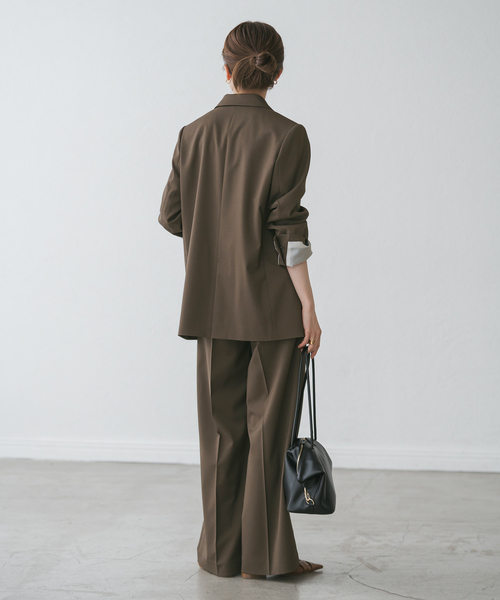 追加》エステルツイルストレッチスラックスパンツ（スラックス