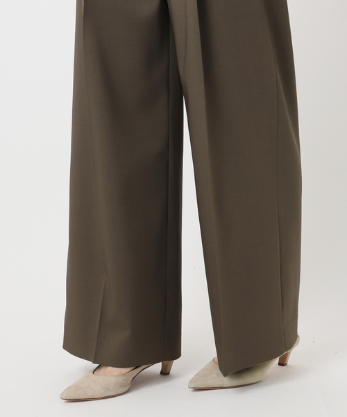 追加》エステルツイルストレッチスラックスパンツ（スラックス