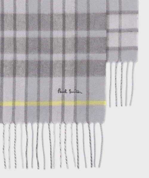 モノトーンチェック カシミヤブレンド マフラー【250413】（マフラー