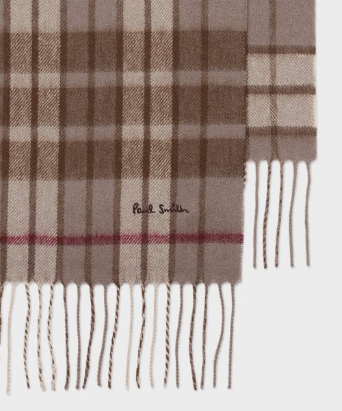 モノトーンチェック カシミヤブレンド マフラー【250413】（マフラー