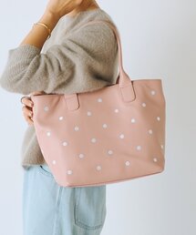 《本革》ドット刺繍バッグ/大