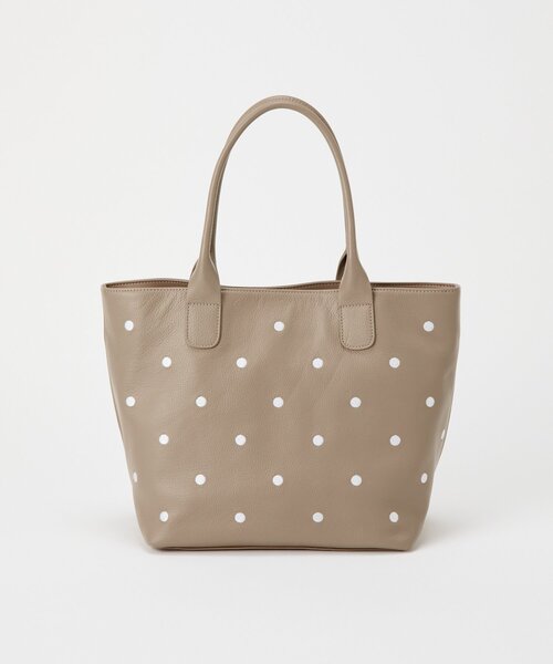 BEARDSLEY(ビアズリー)の「《本革》ドット刺繍バッグ/大(トートバッグ・レディース・ブラック/グレー系その他/ピンク・LARGE)」の8枚目の写真