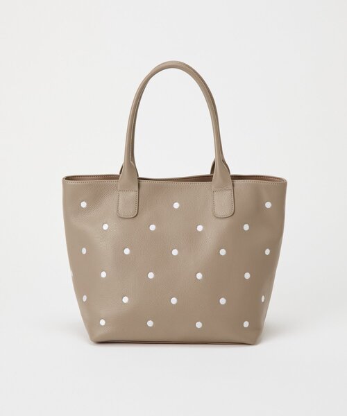 BEARDSLEY(ビアズリー)の「《本革》ドット刺繍バッグ/大(トートバッグ・レディース・ブラック/グレー系その他/ピンク・LARGE)」の10枚目の写真