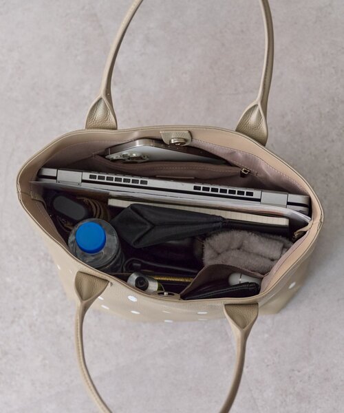 BEARDSLEY(ビアズリー)の「《本革》ドット刺繍バッグ/大(トートバッグ・レディース・ブラック/グレー系その他/ピンク・LARGE)」の12枚目の写真