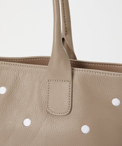 BEARDSLEY(ビアズリー)の「《本革》ドット刺繍バッグ/大(トートバッグ・レディース・ブラック/グレー系その他/ピンク・LARGE)」の14枚目の写真