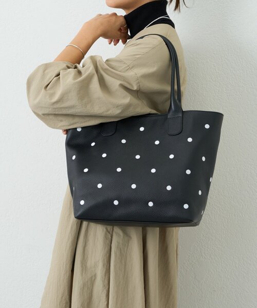 BEARDSLEY(ビアズリー)の「《本革》ドット刺繍バッグ/大(トートバッグ・レディース・ブラック/グレー系その他/ピンク・LARGE)」の21枚目の写真