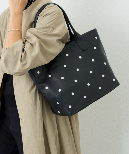 BEARDSLEY(ビアズリー)の「《本革》ドット刺繍バッグ/大(トートバッグ・レディース・ブラック/グレー系その他/ピンク・LARGE)」の22枚目の写真