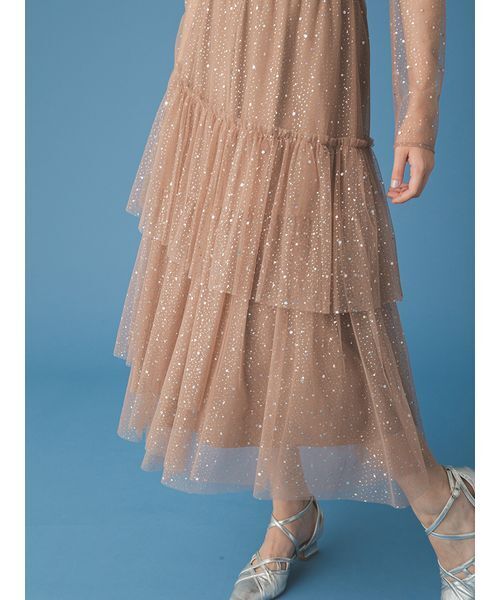 ドレス　ロングスリーブラメチュールドレス　furfur ロングスリーブラメチュールドレス（ドレス）｜FURFUR（ファーファー